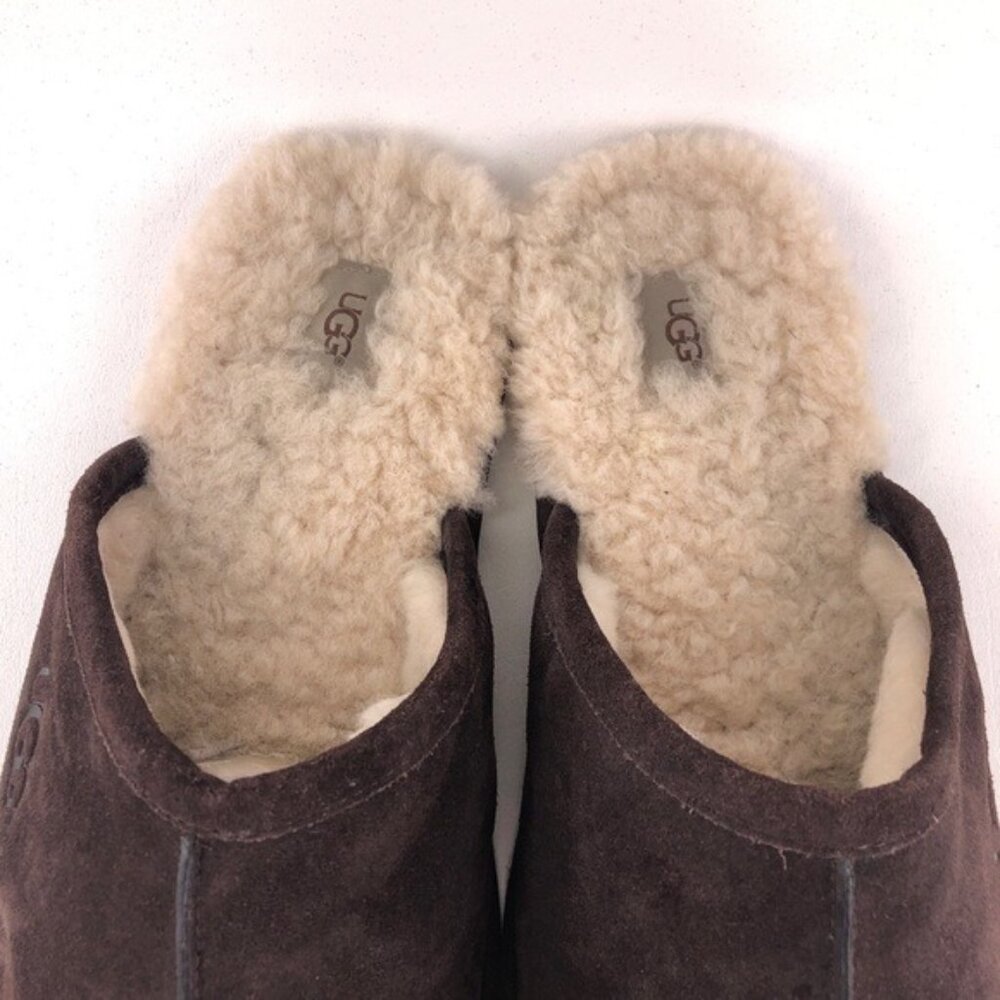 UGG Australia Brown Suede Winter Scuff Slippers 17 - Picture 13 of 14
